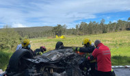 Dos personas heridas graves en un accidente de coche en Ponteceso