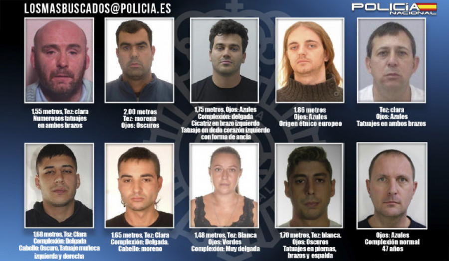 La Policía solicita colaboración para encontrar a los diez fugitivos más buscados en España