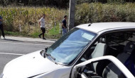 Evacuan en helicóptero a un conductor tras una colisión en Xaviña de Camariñas