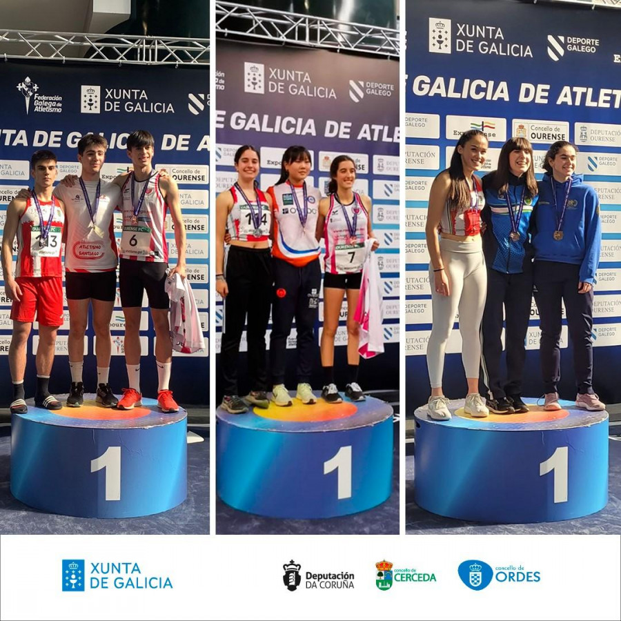 Tres medallas para la Atl. A Silva y 1 para la AD Fogar en el Autonómico Sub-20 de atletismo