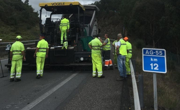 Las obras de la AG-55 obligarán a cortar la autopista por las noches