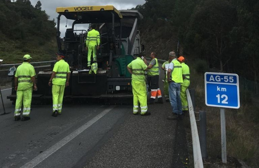 Las obras de la AG-55 obligarán a cortar la autopista por las noches