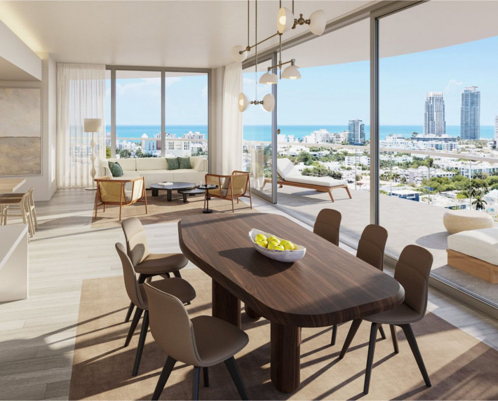 El interior de una de las viviendas de Five Park Miami Beach