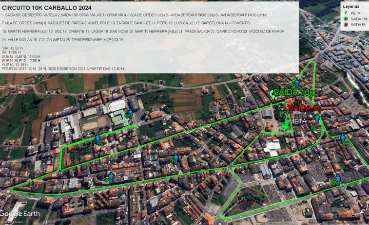 El recorrido de la 10k de Carballo presenta novedades