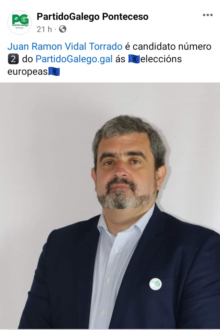 Vidal Torrado, número 2 de la candidatura del Partido Galego