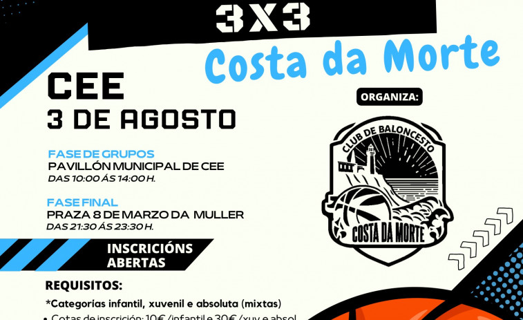 Cee acoge el primer torneo de basket 3x3 ACB Costa da Morte