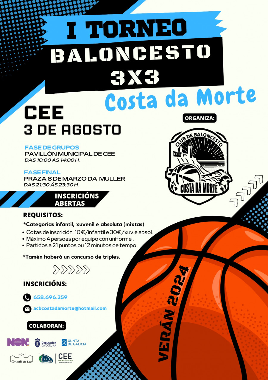 Cee acoge el primer torneo de basket 3x3 ACB Costa da Morte