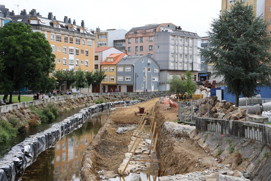 Las obras de Augas de Galicia transforman el paisaje fluvial carballés