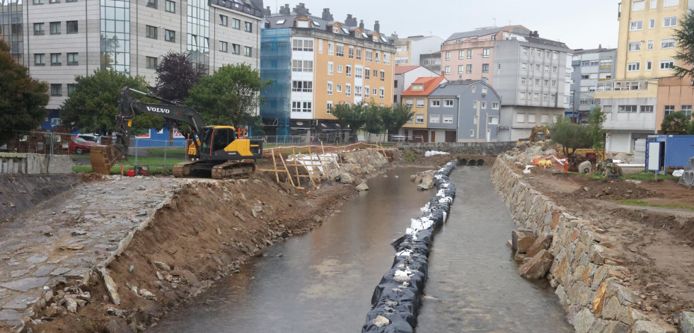 Las obras de la Fomento cerrarán el tramo del paseo fluvial y los garajes de la rúa Río