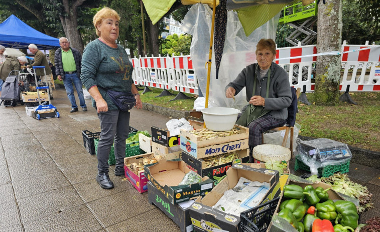 Los productos de temporada, muy demandados en la feria de Carballo