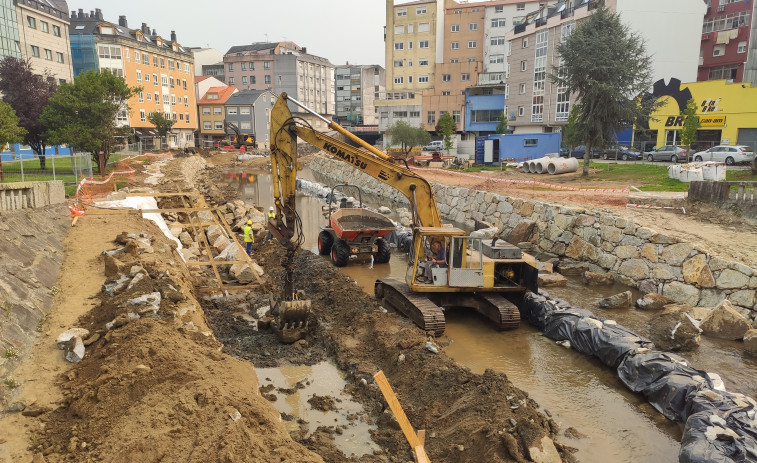 Las obras de Augas de Galicia en el Anllóns se aceleran antes de que aumente el nivel del río