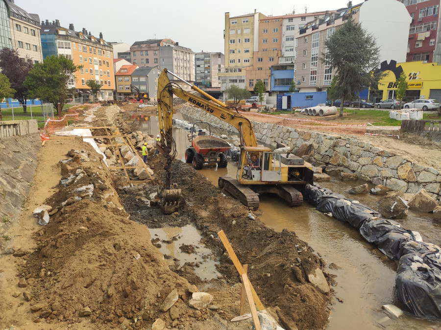 Las obras de Augas de Galicia en el Anllóns se aceleran antes de que aumente el nivel del río