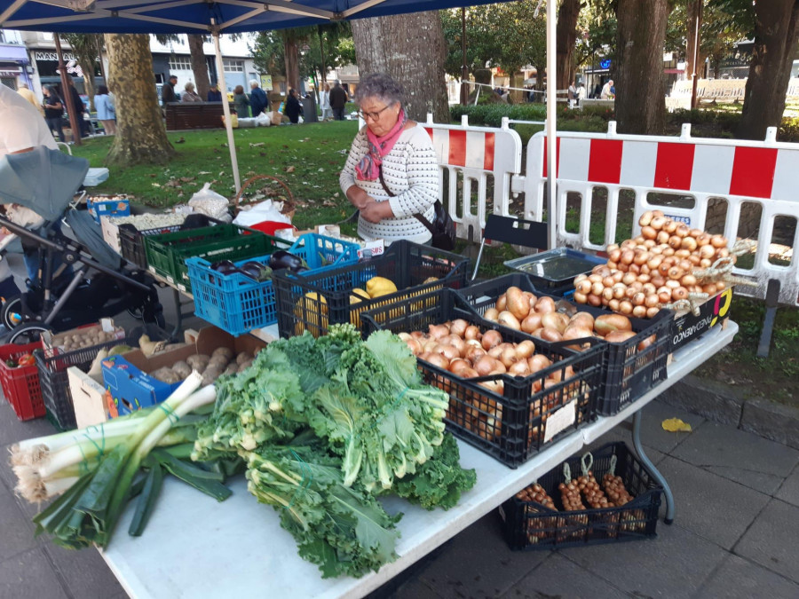 El efecto de las lluvias en los cultivos mantiene los precios elevados en la feria carballesa