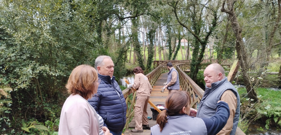 El alumnado del obradoiro de emprego de A Laracha pone a punto el paseo fluvial del Anllóns