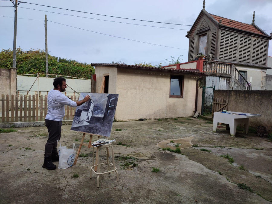 El cubano Luis Enrique Camejo recrea sus pinturas en A Laracha