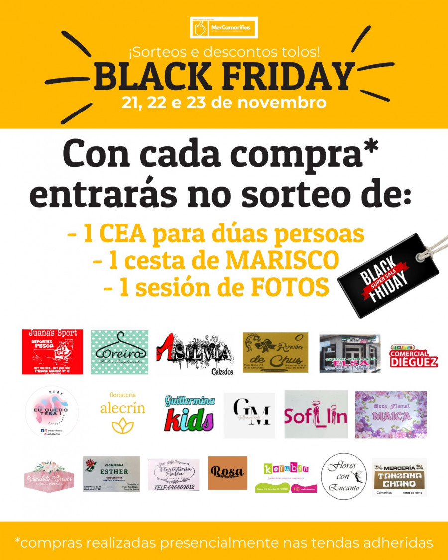 Un total de 19 comercios de Camariñas se suman al Black Friday