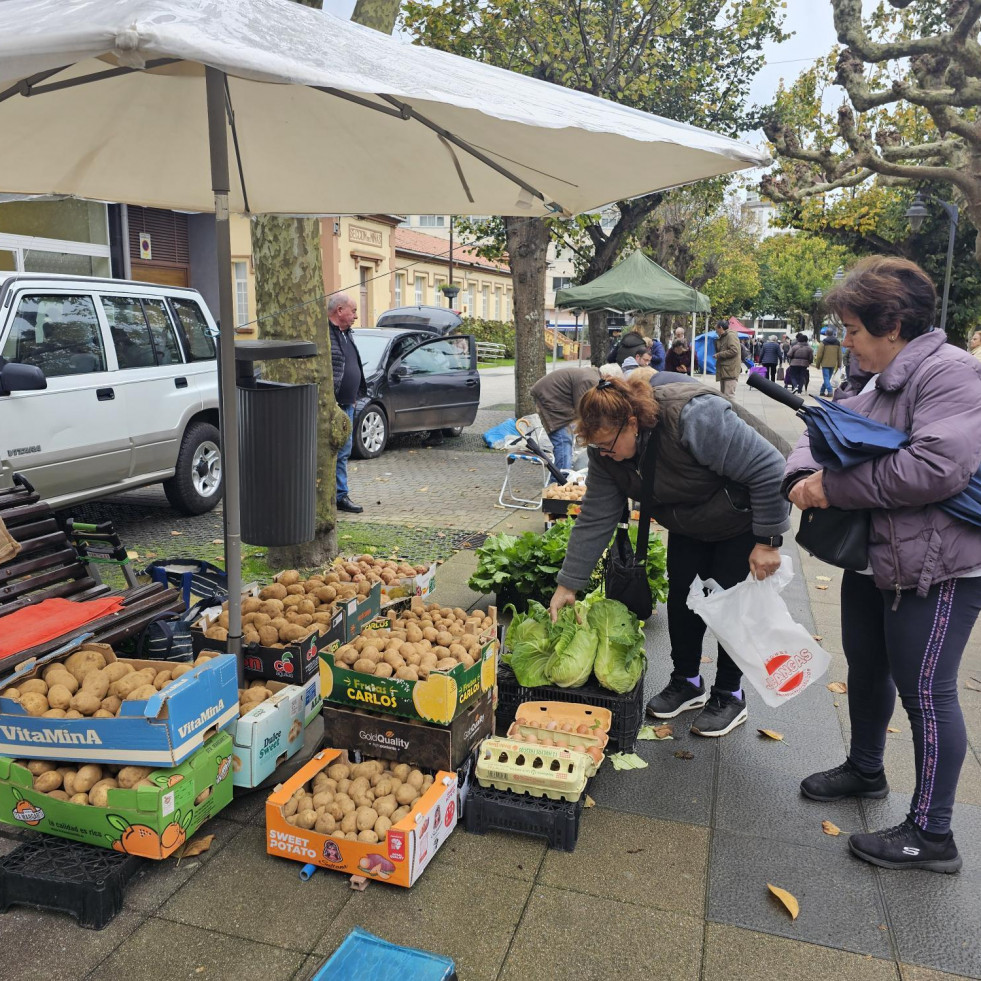 Las patatas llenaron la feria de Carballo