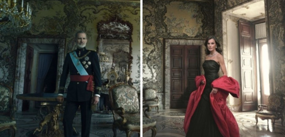 De negro y fucsia y con uniforme de gala, así son los retratos de Felipe y Letizia de Annie Leibovitz