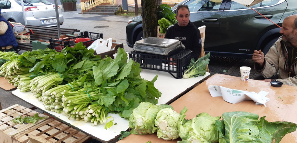 La coliflor para la cena de Nochebuena cotiza hasta en seis euros en la feria carballesa