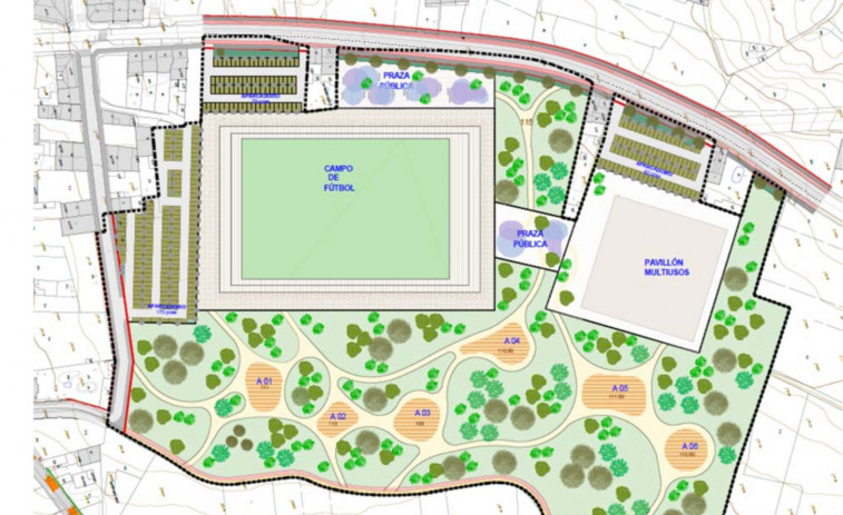 La ciudad deportiva de Carballo incluirá campo de fútbol, polideportivo y pista de atletismo