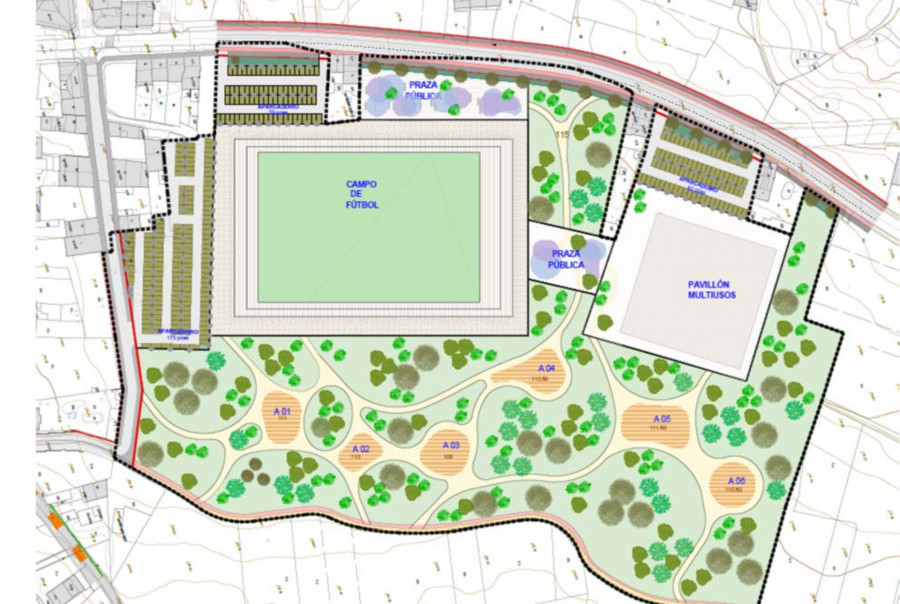 La ciudad deportiva de Carballo incluirá campo de fútbol, polideportivo y pista de atletismo